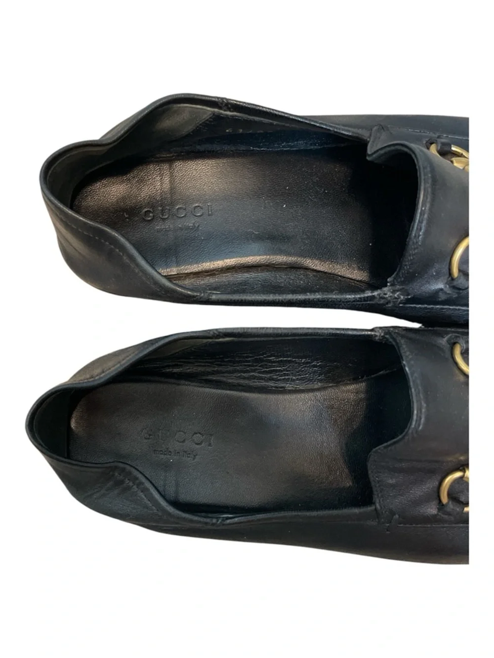 GUCCI Brixton Black Leather Horsebit Convertible Loafers Mules Clogs Slides 38.5